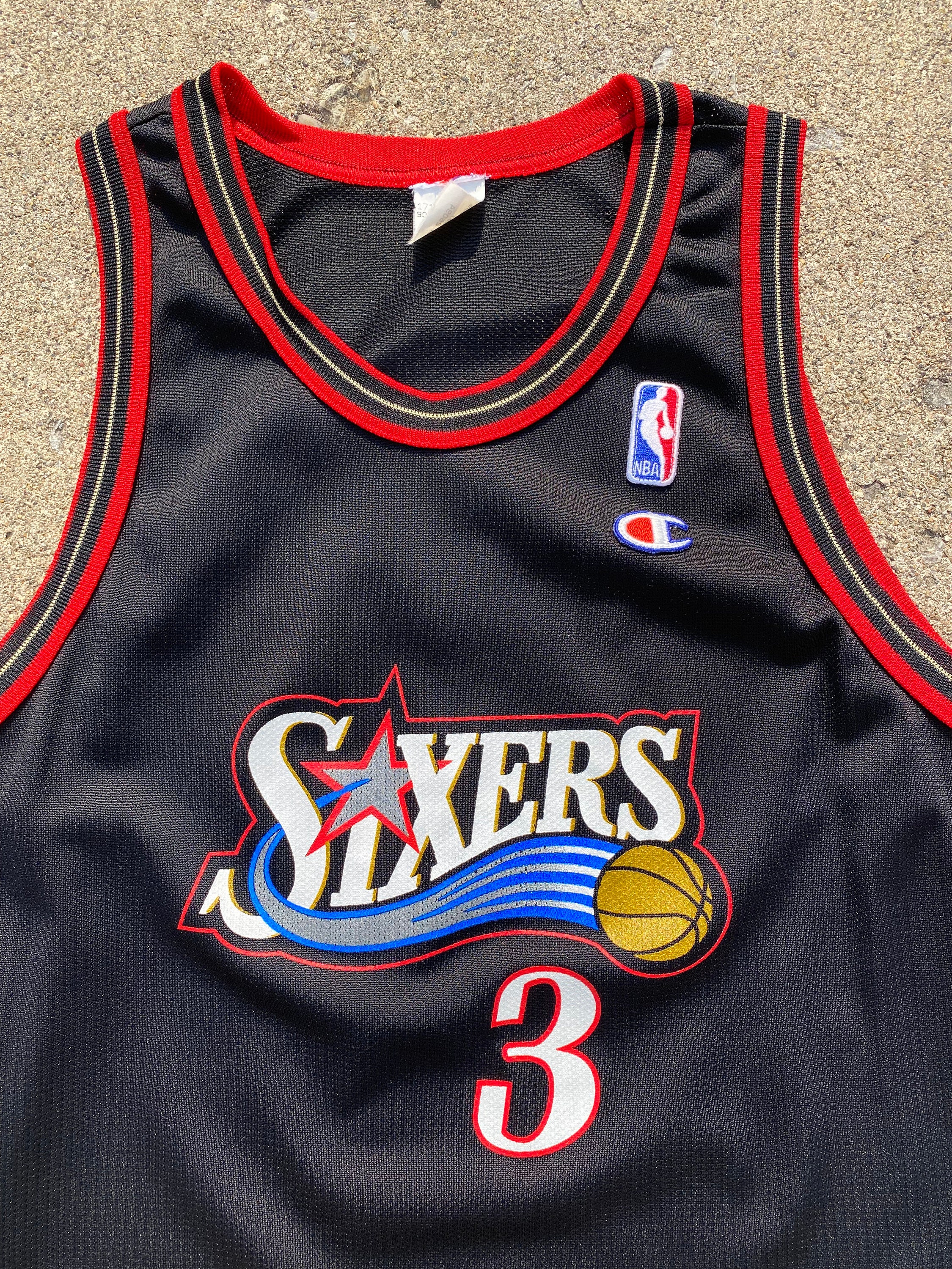 Original 90s Allen Iverson 76ers Champion Jersey Adult SMALL Original 90s Allen Iverson 76ers Champion Jersey Adult SMALL