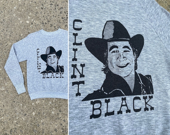 Vintage 80s~90s Clint Black Raglan Crew Sweatshir… - image 1