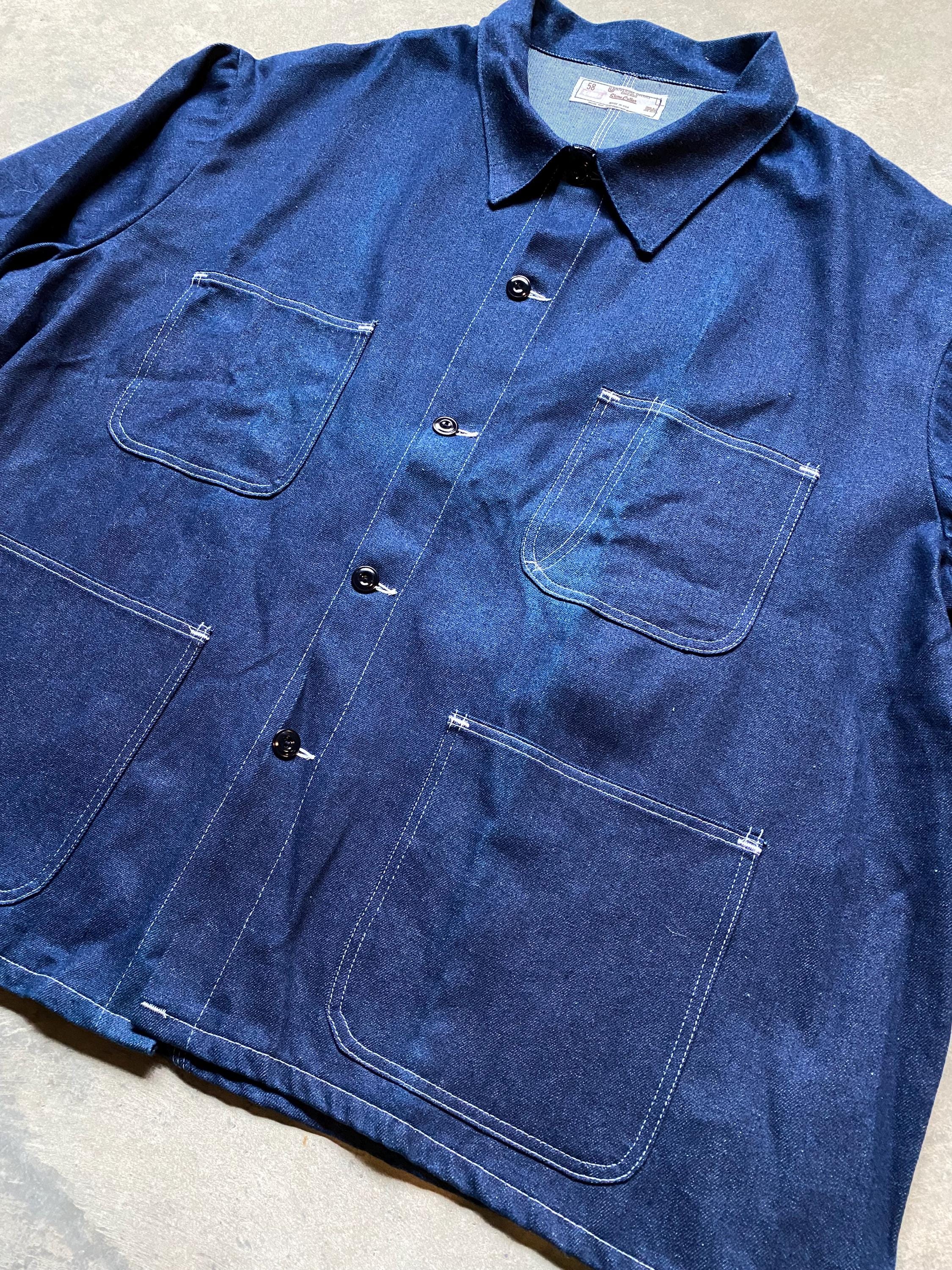 Vintage 60s Sanforized Denim Chore Jacket 58 XXXL Universal
