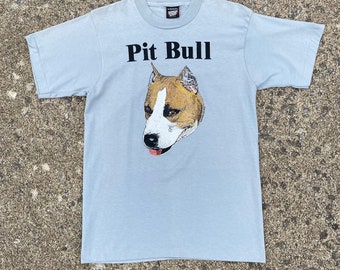 Original 1988 Pit Bull Dog Breed Graphic T-shirt MEDIUM | Vintage 