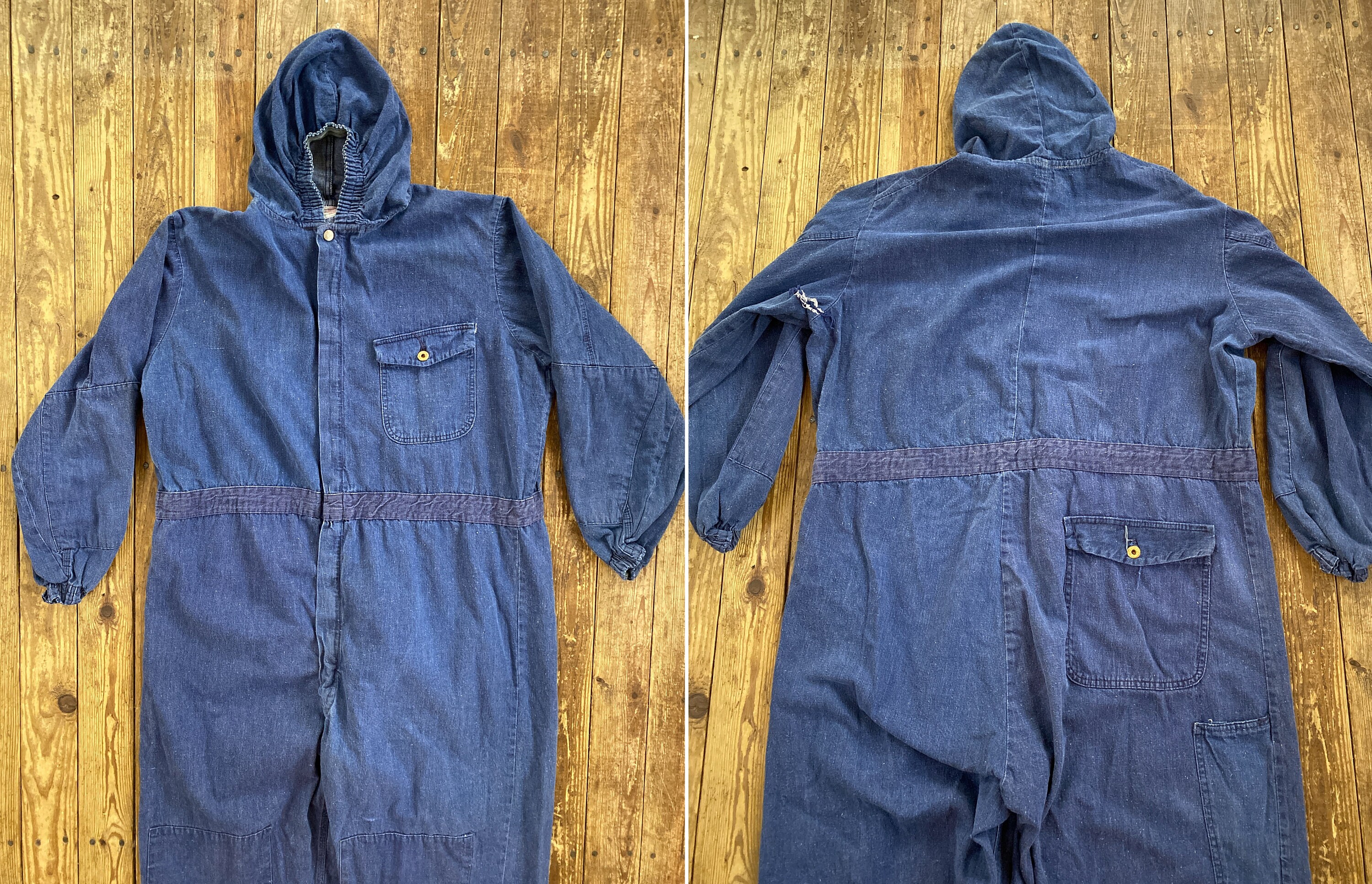 1960s DENIM COVERALL/36サイズ/ビンテージ Vtg Washington Dee Cee Mens Distressed Sanforized Denim