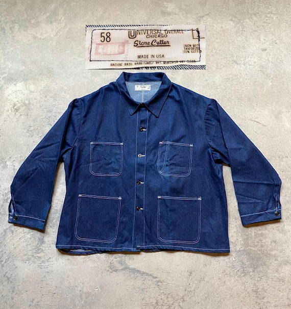 Vintage 60s Sanforized Denim Chore Jacket 58 XXXL Universal
