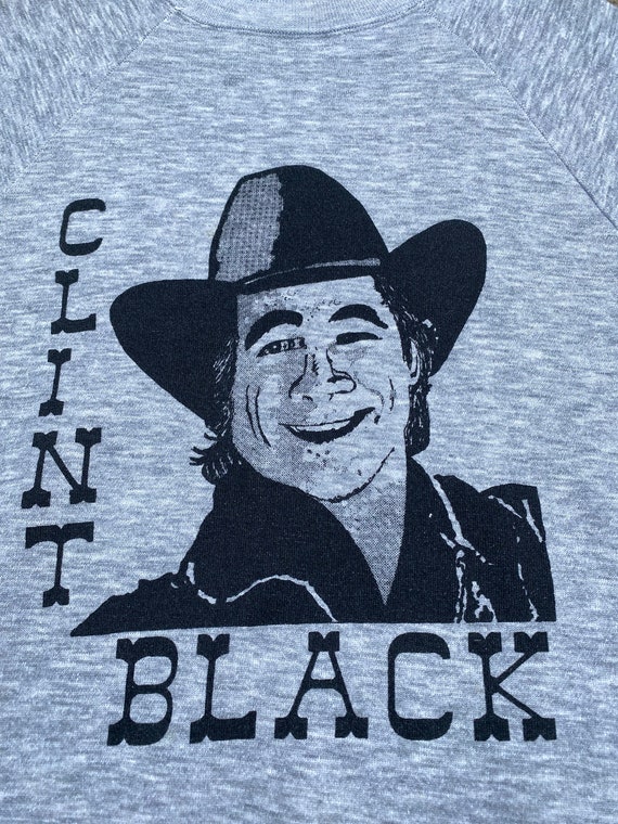 Vintage 80s~90s Clint Black Raglan Crew Sweatshir… - image 3