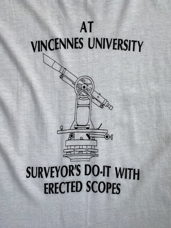 Vintage 80s Vincennes University Surveyors T-Shir… - image 3