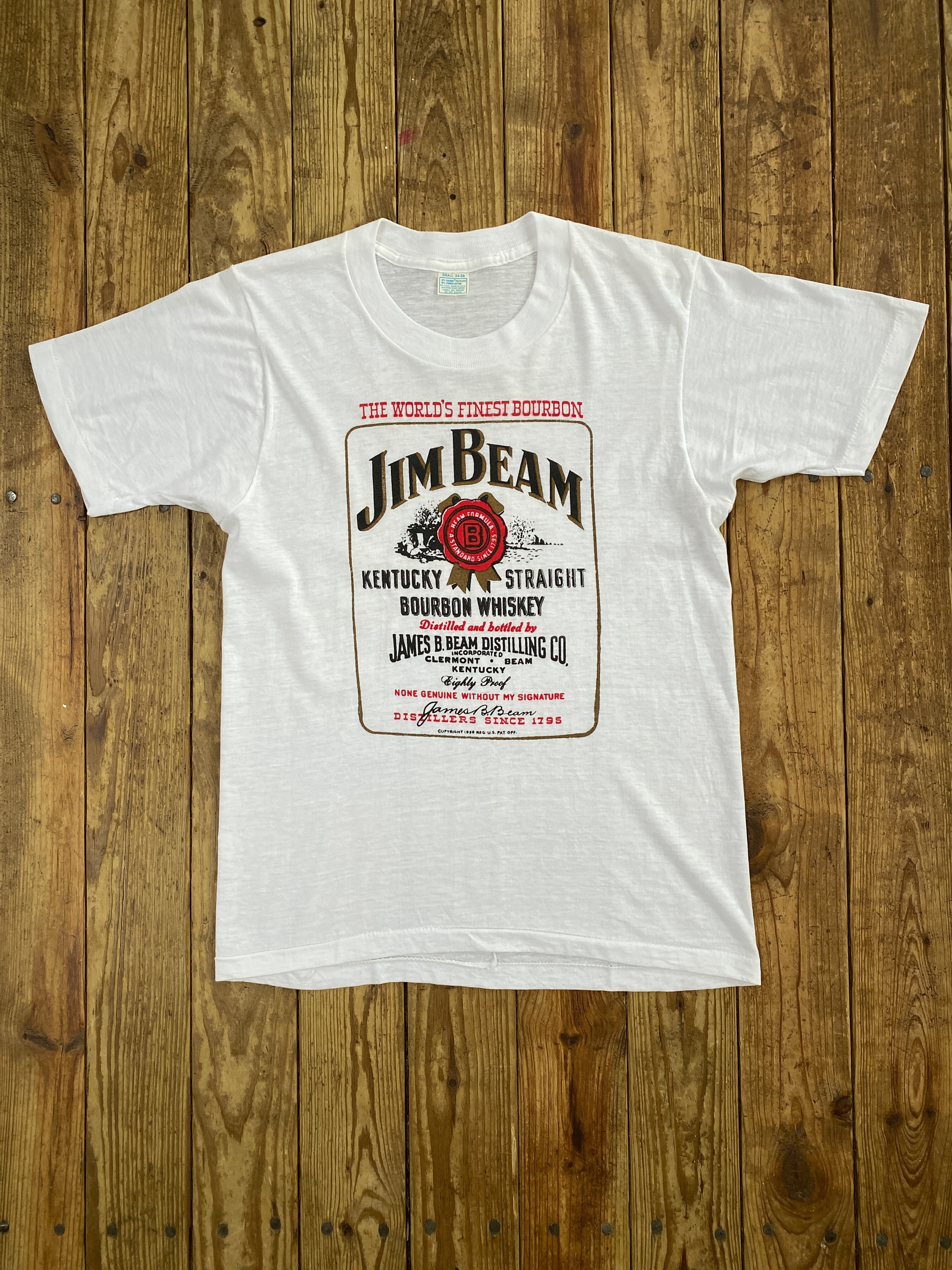 Vintage 70s JIM BEAM Whiskey T-shirt SMALL Original 1970s Vintage 70s JIM BEAM Whiskey T-shirt SMALL Original 1970s