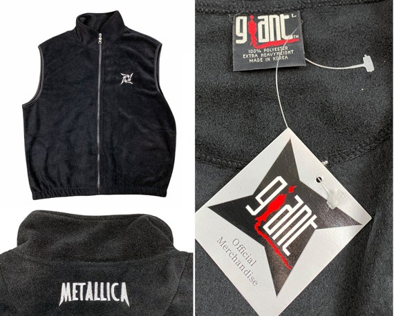 Vintage 90s 00s Original METALLICA Fleece Tek Vest Size LARGE NOS