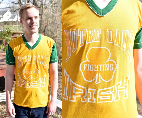 Vintage 70s 80s NOTRE DAME Fighting Irish Athletic T Shirt Medium Large | NCAA college basketball football Indiana alumni 1970s 1980s retro Vintage 70s 80s NOTRE DAME Fighting Irish Athletic T Shirt Medium Large | NCAA college basketball football Indiana alumni 1970s 1980s retro