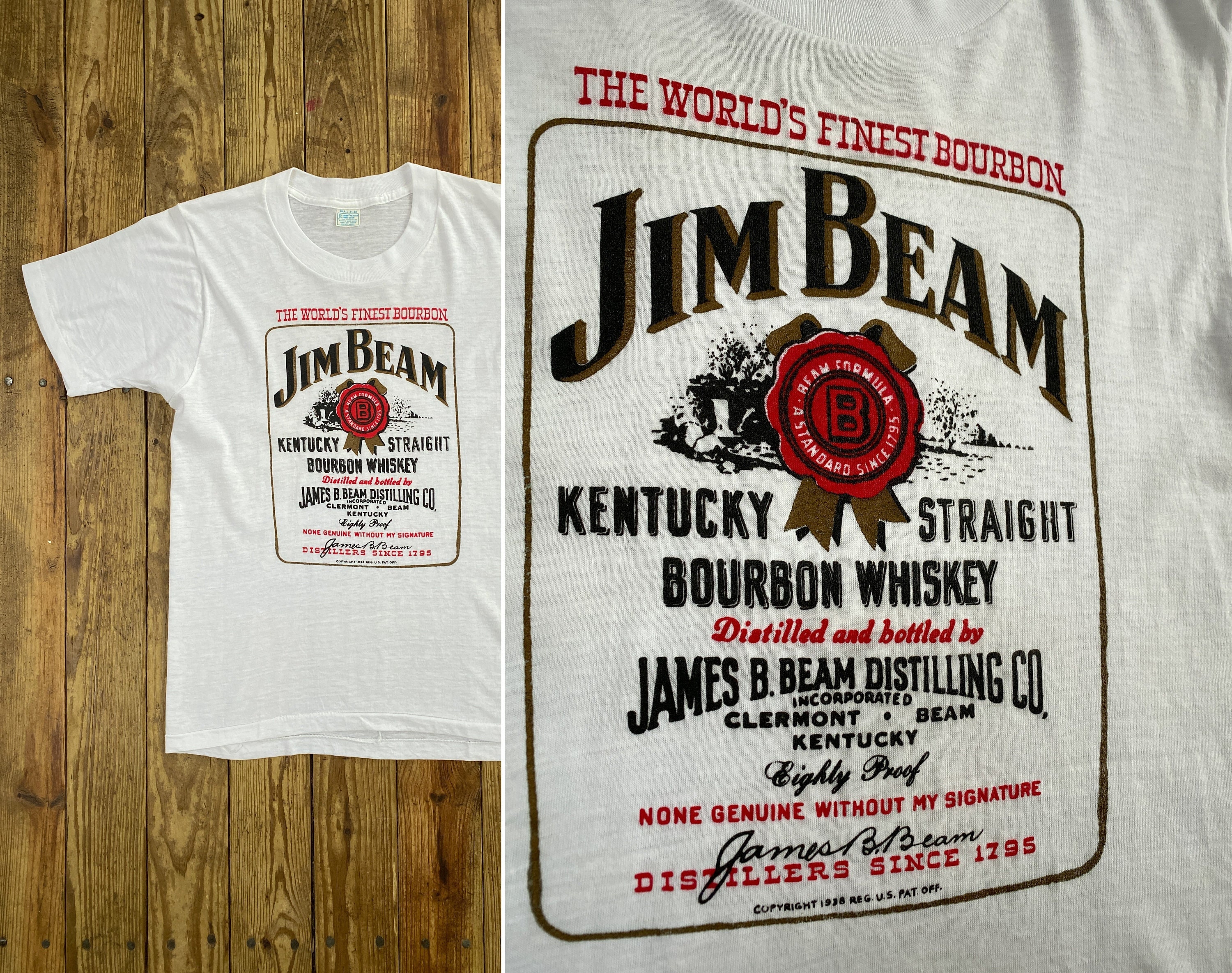 Vintage 70s JIM BEAM Whiskey T-shirt SMALL Original 1970s Vintage 70s JIM BEAM Whiskey T-shirt SMALL Original 1970s
