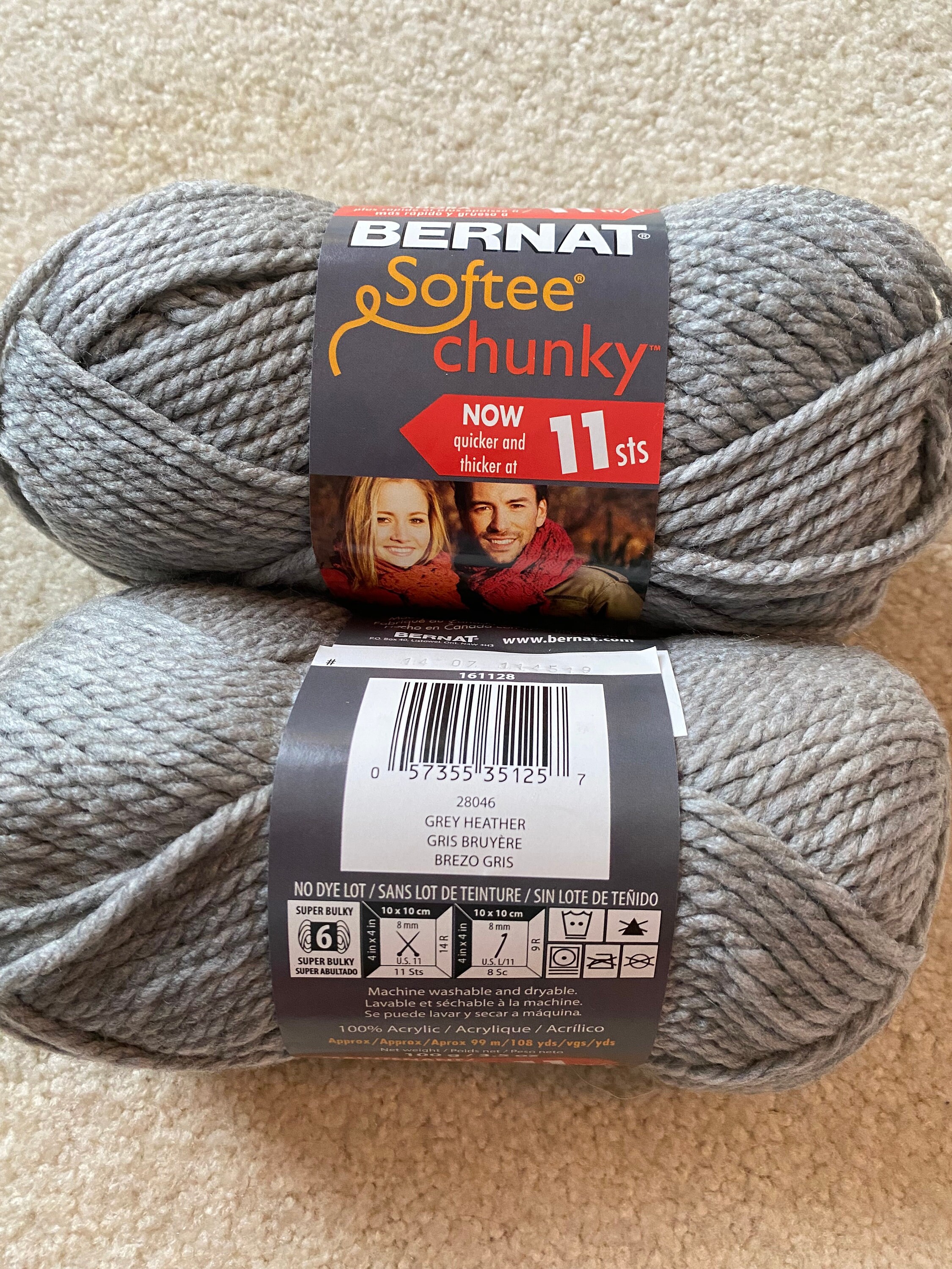  Softee Chunky Yarn-True Grey