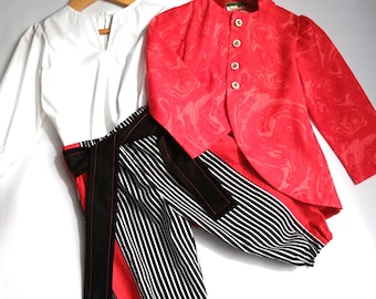 Kids Pirate Costume, Buccaneer Outfit in Size 2-3 - Jacket, Shirt, Britches & Sash, All Cotton