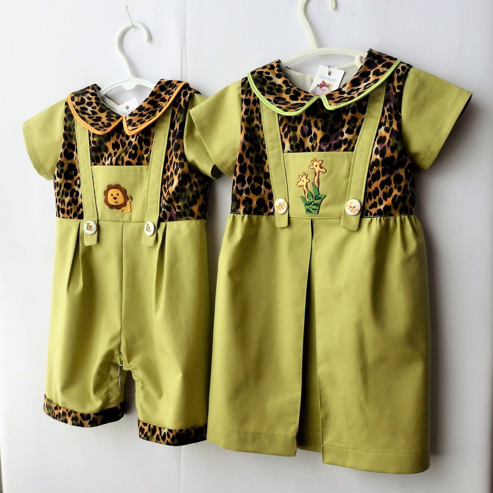 Jungle Safari Dress Baby Safari Outfit Rompers With Pocket Etsy