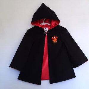 Baby Wizard Robe, School of Wizards, Magic Birthday Party: Robe with Hood, Sizes NB-6mnth, 6-12mnth, 1-2, Cotton with Satin Lining, Handmade image 2