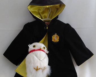 Baby Wizard Robe, Hooded Robe, Baby Magician: Custom Order size NB - 6mths, Cotton Outer, Quality Satin Lining, All Handmade