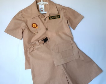 Girl Wildlife Ranger, Safari Outfit, Ranger Girl Costume - Size 5-6, Safari Jacket, Skorts with Belt, All Cotton, Handmade, Ready to Ship