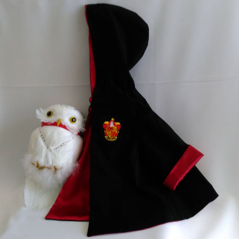 Baby Wizard Robe, School of Wizards, Magic Birthday Party: Robe with Hood, Sizes NB-6mnth, 6-12mnth, 1-2, Cotton with Satin Lining, Handmade image 4