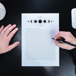 Lunar Witch Themed Notebook Pages (Printable)