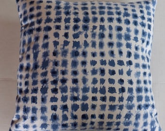 Blue-White Geometric Dabs Throw Pillow Cover-20x20-Handmade-Robert Allen Upholstery Fabric on Front & Back Fresh Trends- Spring 2021  Modern