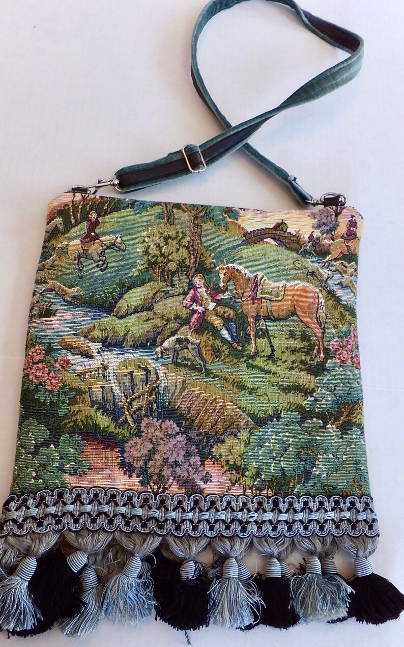 Vintage Horse Needlepoint Tapestry Boho Baghandmade Tapestry Etsy