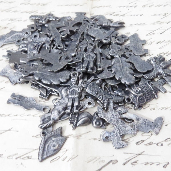 25 Milagros Blackened Silver Milagros- RANDOM PICK of 25 Assorted