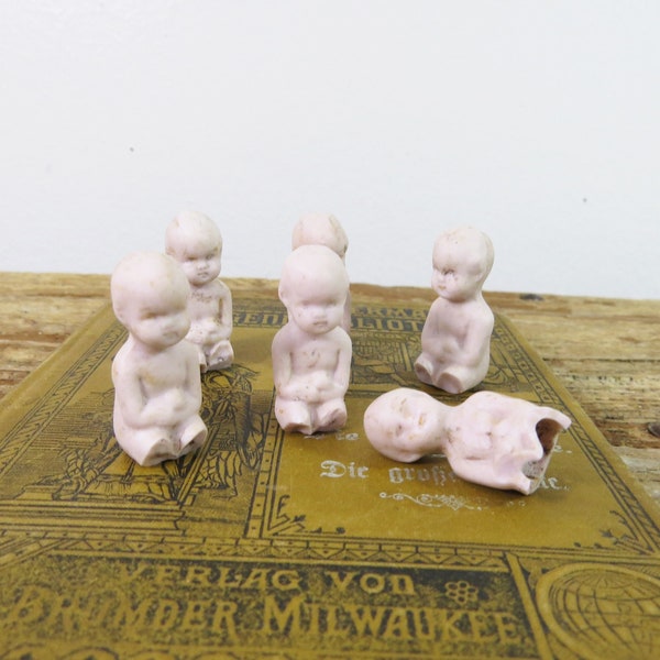 1. Pink Bisque Doll Body Seated Figurine 1.25" Excavated from Germany CHOICE OF ONE