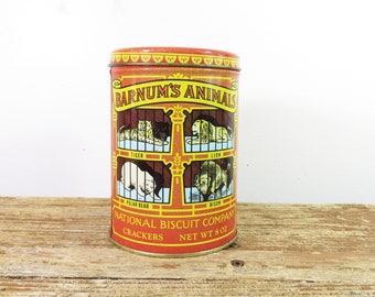 1979 Barnum's Animals Crackers Tin Replica of 1914 Design 6" tall