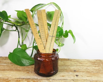 4 Vintage Wood Rulers 12" Old Rulers