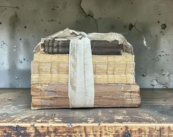 Old Book Bundle tied with Vintage Cloth