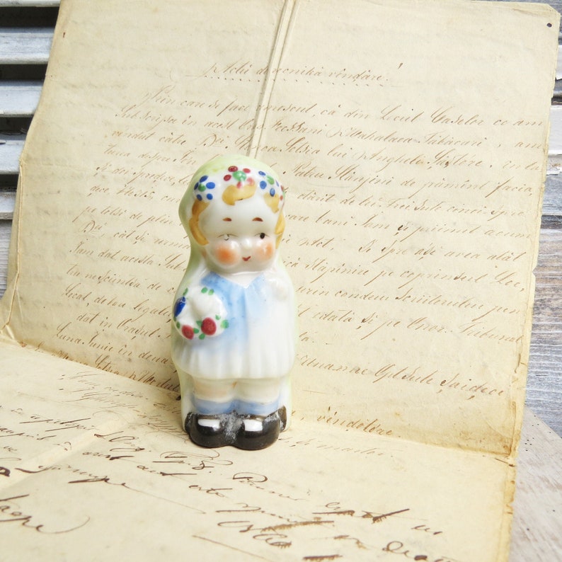 Vintage 1920's  Bride RARE Salt Shaker Adorable Wedding image 0