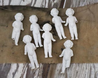 1 Frozen Charlotte Dolls 2.25" Antique German Bisque ONE RANDOM DOLL B2