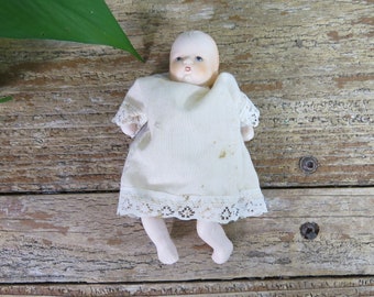 Vintage Doll Porcelain & Cloth RUSS 4.25"