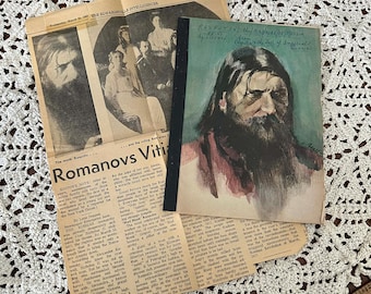 Rasputin, the Mad Monk of Russia 1959 Vintage Magazine Book Section with 1967 Newspaper Article