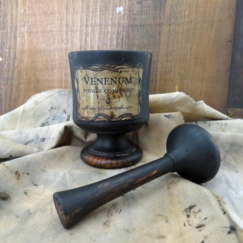 Vendenum Mortar and Pestle | Venenum Poison Victorian Apothecary Decor - Etsy
