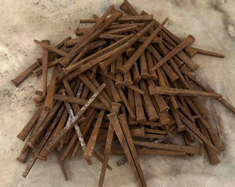 5 Coffin Nails Large 3 1/8" Authentic 1800's Antique Iron Set of 5