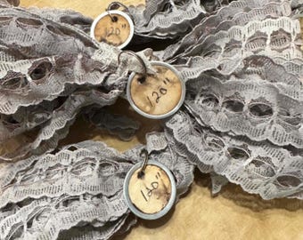 Vintage Lace Trim, Distressed Gray, 1 inch Wide 5 Bundles of 3 Yards 15 yards total