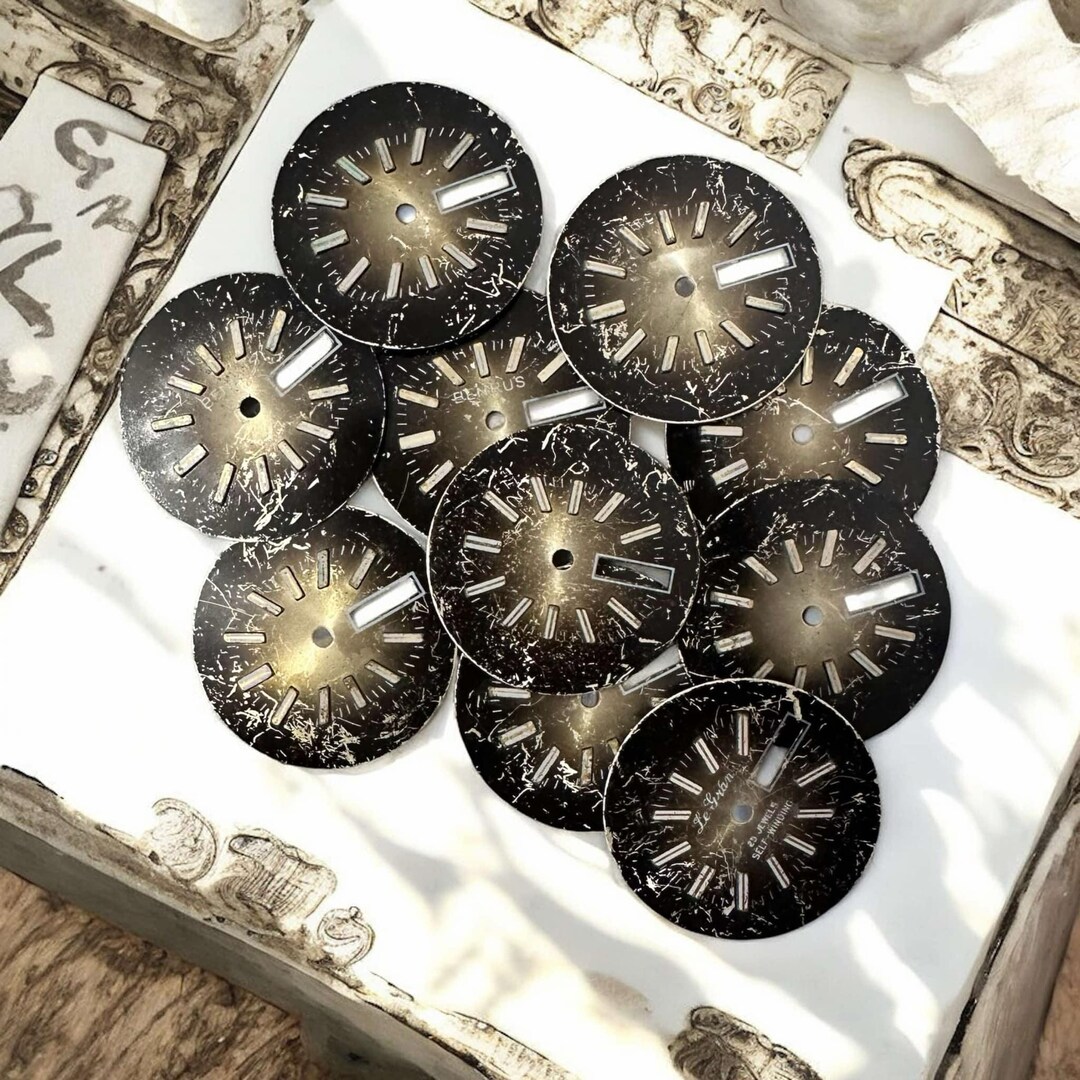 10 Watch Faces Distressed Round Vintage Black - Etsy