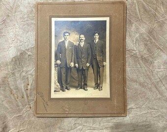 Antique Photo Family Photo Asian  men in Suits New York City