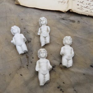 4 Frozen Charlotte Dolls 2" No Legs Lot of Three OSC4 image 2