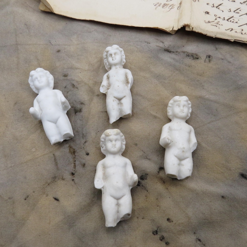4 Frozen Charlotte Dolls 2" No Legs Lot of Three OSC4 image 2