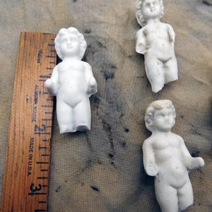 4 Frozen Charlotte Dolls 2" No Legs Lot of Three OSC4 image 6