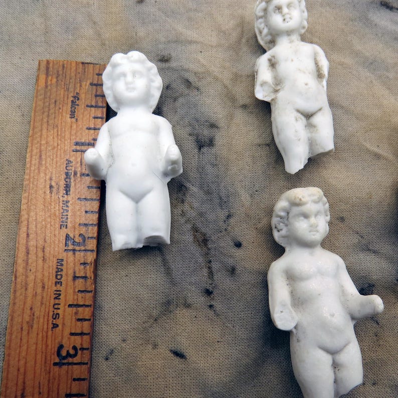 4 Frozen Charlotte Dolls 2" No Legs Lot of Three OSC4 image 6
