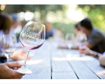 wine glass decal etsy