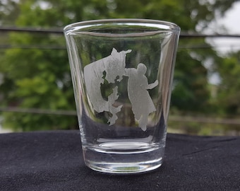 Roy Silhouette Etched Shot Glass