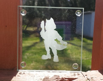 Fox SSBB Silhouette Etched Glass Coaster