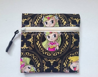 Zelda Zipper Coin Pouch / Dice Bag