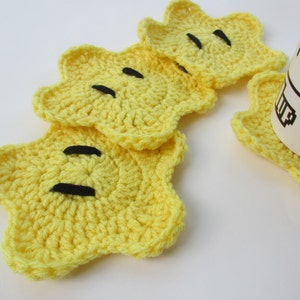 Crocheted Super Mario Star Coasters