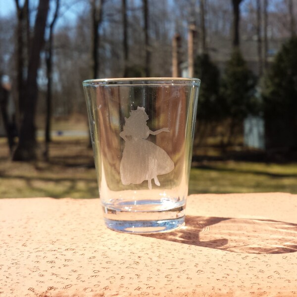 Peach SSB4 Silhouette Etched Shot Glass