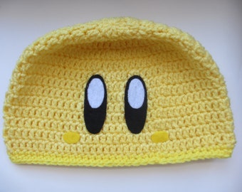 Crocheted Yellow Kirby Hat