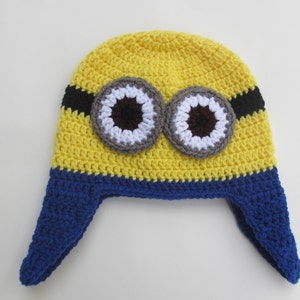 Crocheted Minion Hat With Earflaps