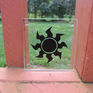 MTG Plains (White) Mana Vinyl Glass Coaster