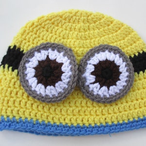 Crocheted Minion Hat With Trimming